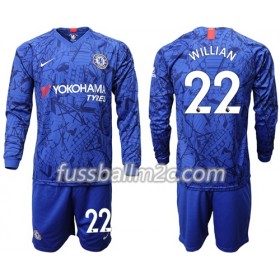 Fußballtrikots Chelsea Willian 22 Kinder Heim Trikotsatz 2019-2020 Langarm